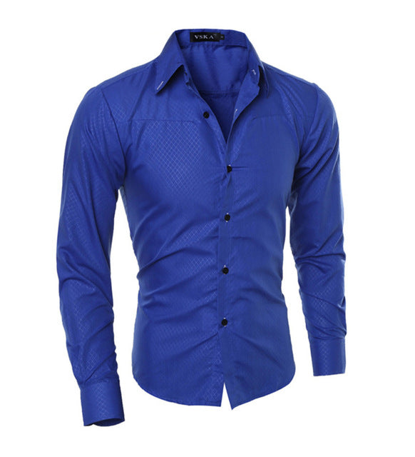 Men Long Sleeve Tuxedo Men Shirt