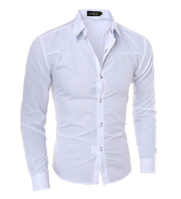 Men Long Sleeve Tuxedo Men Shirt
