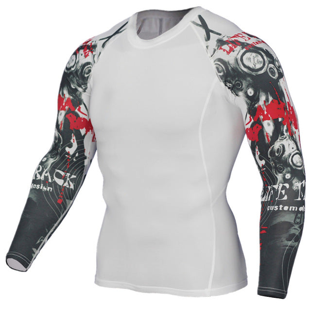 Mens Fitness 3D Prints Long Sleeves T Shirt