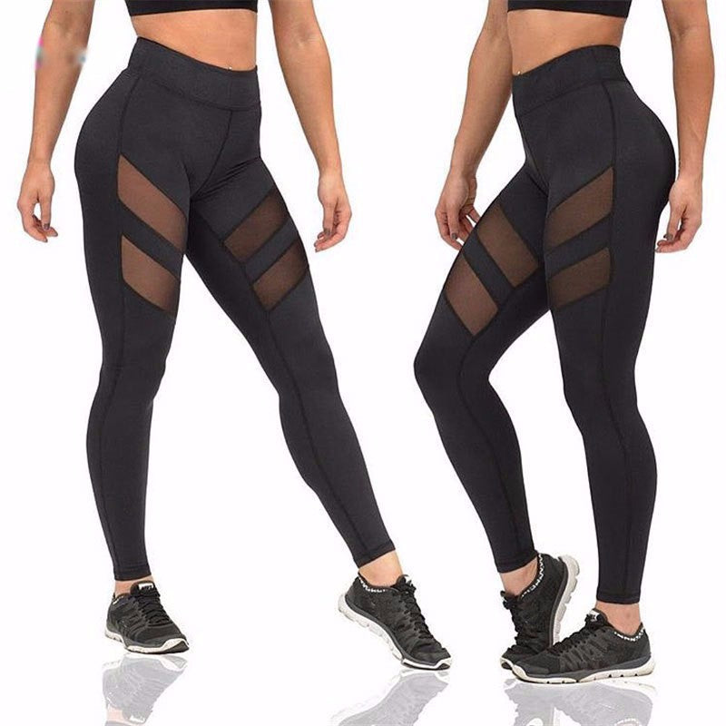 Women Fitness Mesh Patchwork Yoga Pants