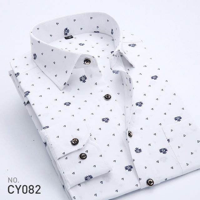 Floral Print Men Long Sleeve Shirts