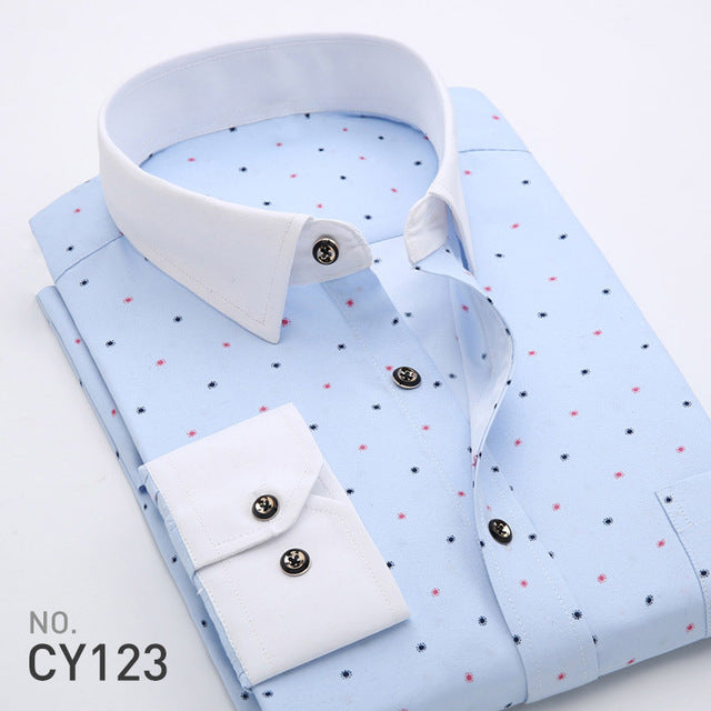 Floral Print Men Long Sleeve Shirts