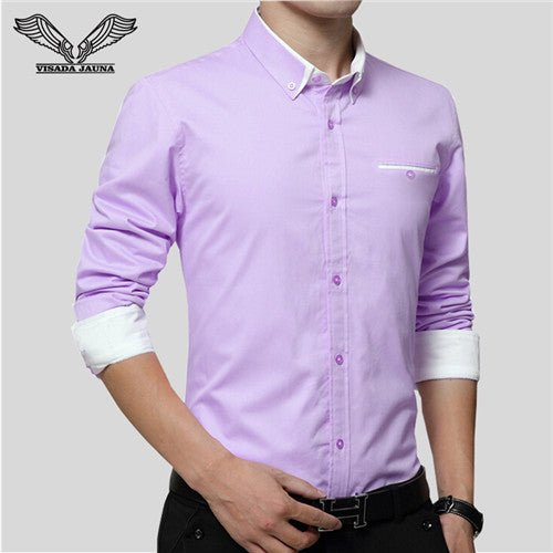 Turn-down Collar Long Sleeve Slim Fit Shirt