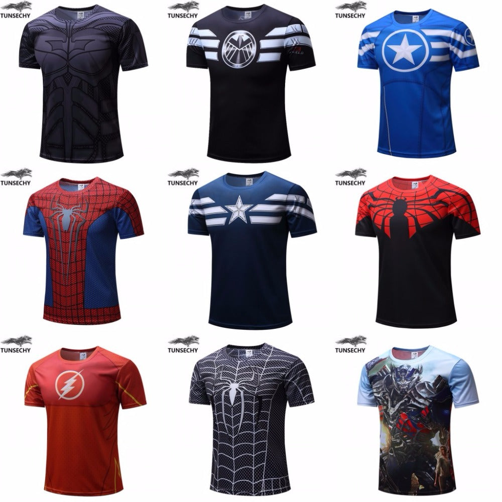 Superman/Batman/spider man/captain America/Hulk/Iron Man mens t shirts