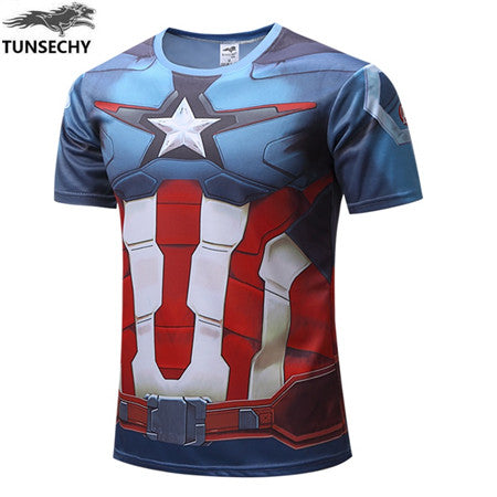 Superman/Batman/spider man/captain America/Hulk/Iron Man mens t shirts