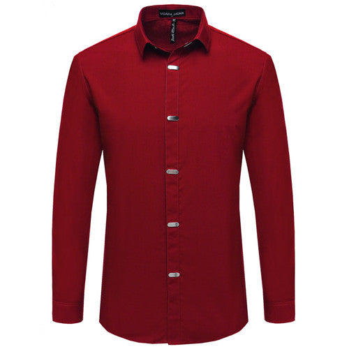Men Casual Long Sleeve Cotton Shirt