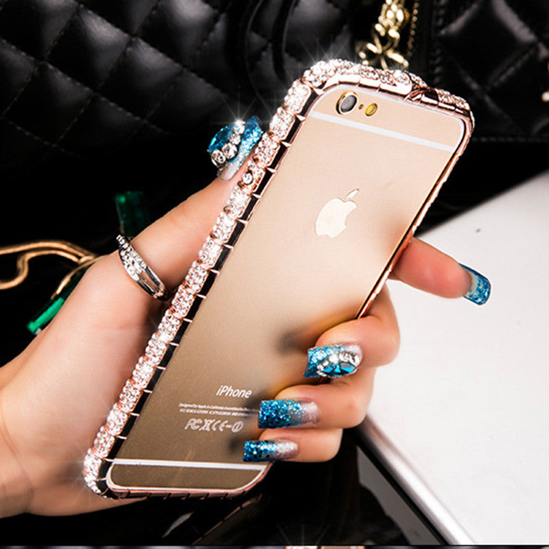 Luxury Bling Diamond Bumper For Iphone 7 6 6s 5 5s SE Case with Crystal Rhinestone