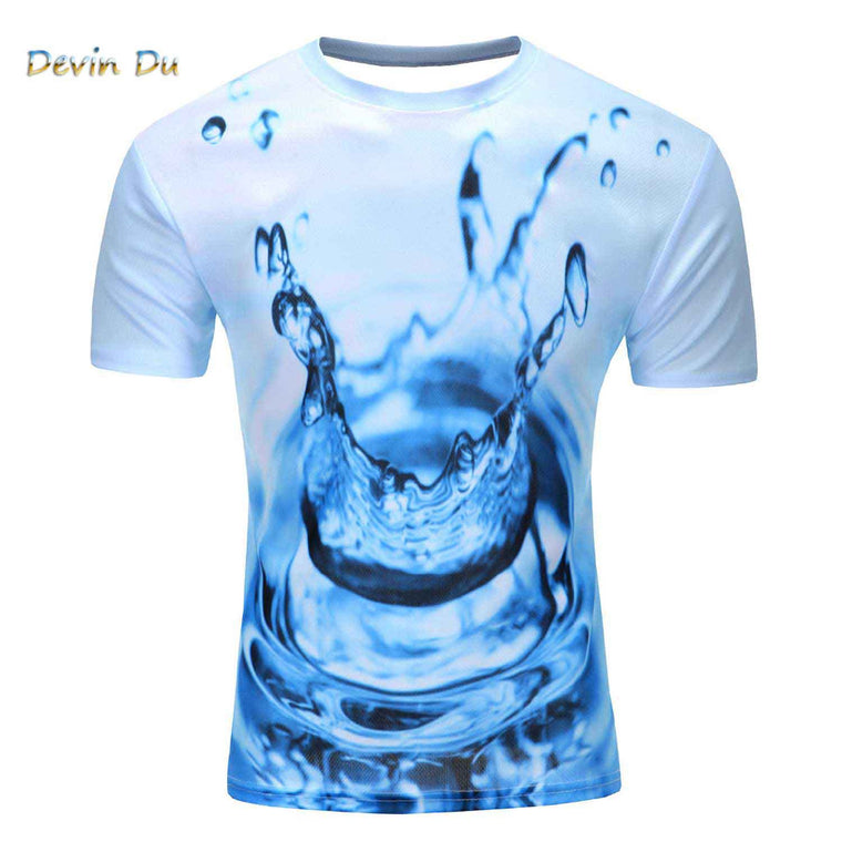 High Quality Water Droplets Move 3D Printed T-shirts