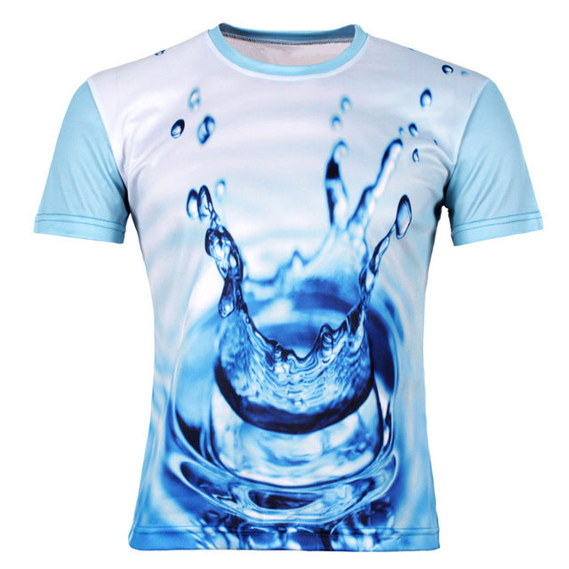 High Quality Water Droplets Move 3D Printed T-shirts