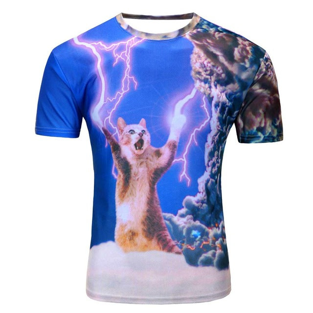 High Quality Water Droplets Move 3D Printed T-shirts