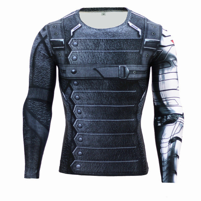 Men Anime Bodybuilding Long Sleeve T Shirt