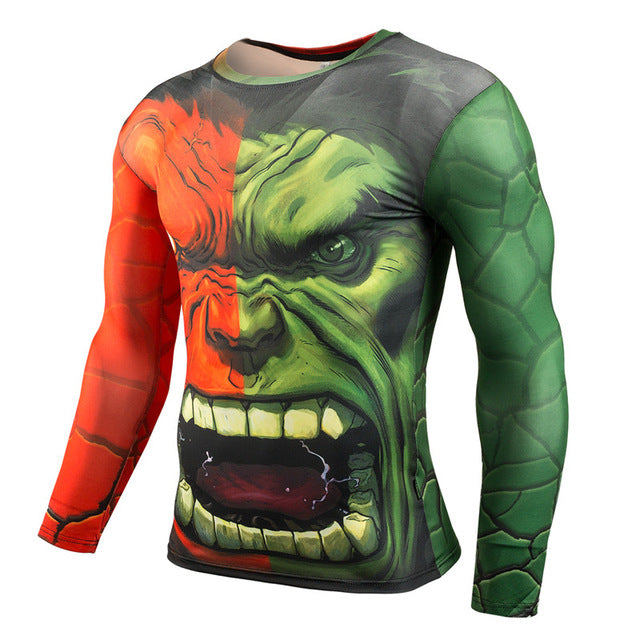 Men Anime Bodybuilding Long Sleeve T Shirt