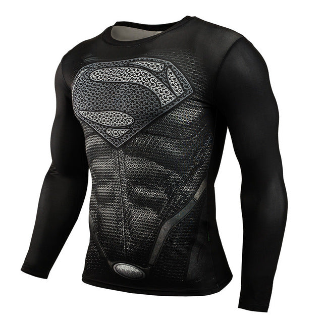 Men Anime Bodybuilding Long Sleeve T Shirt