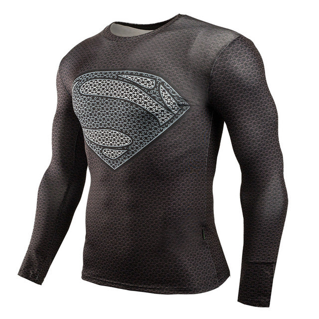 Men Anime Bodybuilding Long Sleeve T Shirt