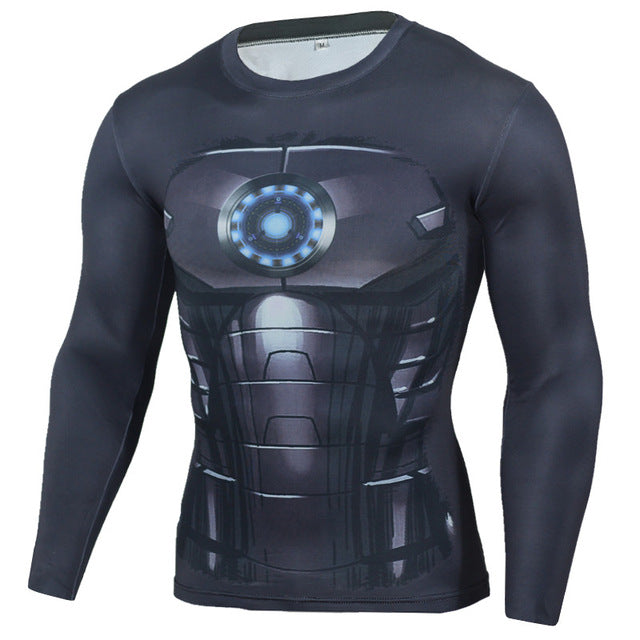 Men Anime Bodybuilding Long Sleeve T Shirt