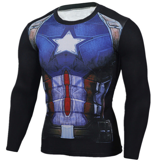 Men Anime Bodybuilding Long Sleeve T Shirt