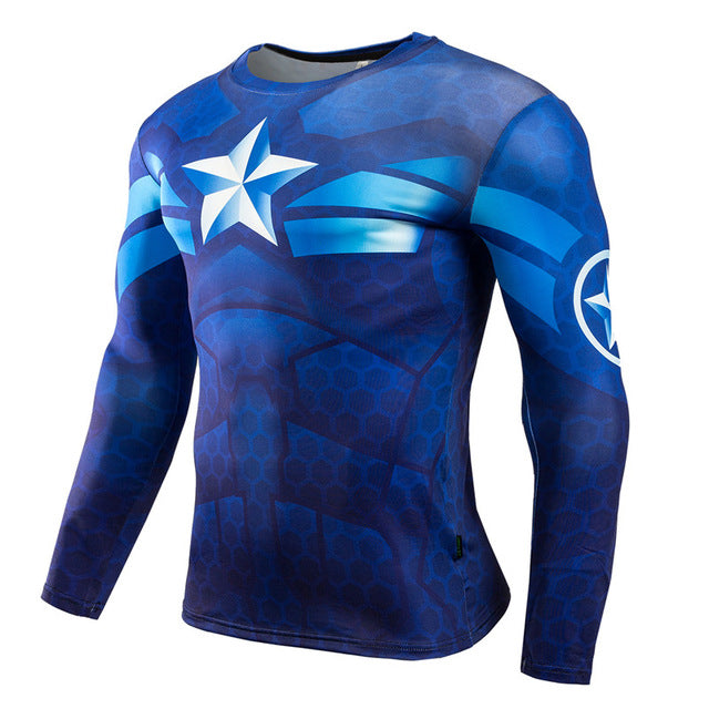 Men Anime Bodybuilding Long Sleeve T Shirt