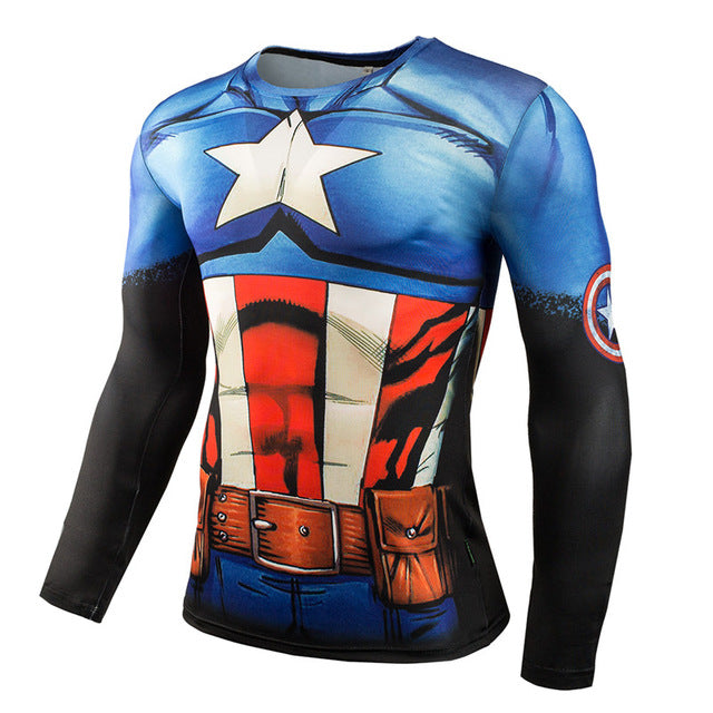 Men Anime Bodybuilding Long Sleeve T Shirt