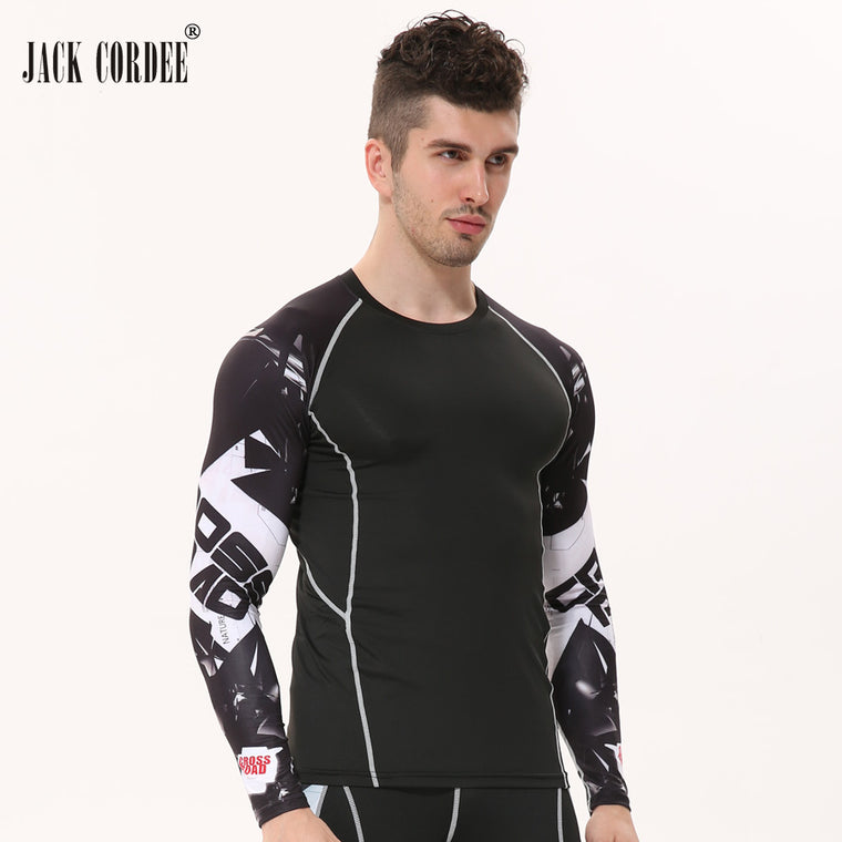 Mens Fitness 3D Prints Long Sleeves T Shirt