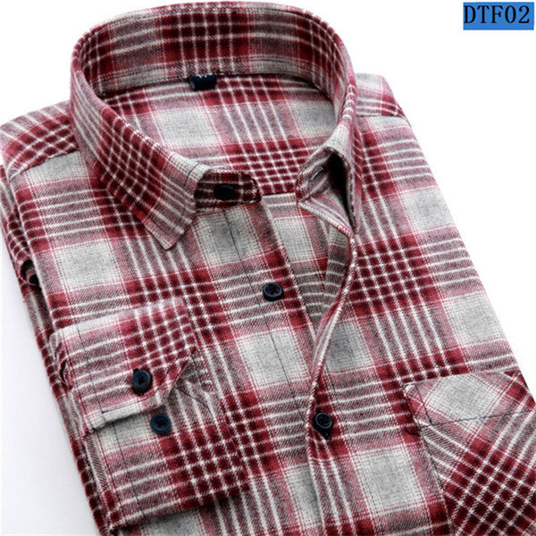 Men Flannel Plaid Long Sleeve Shirt