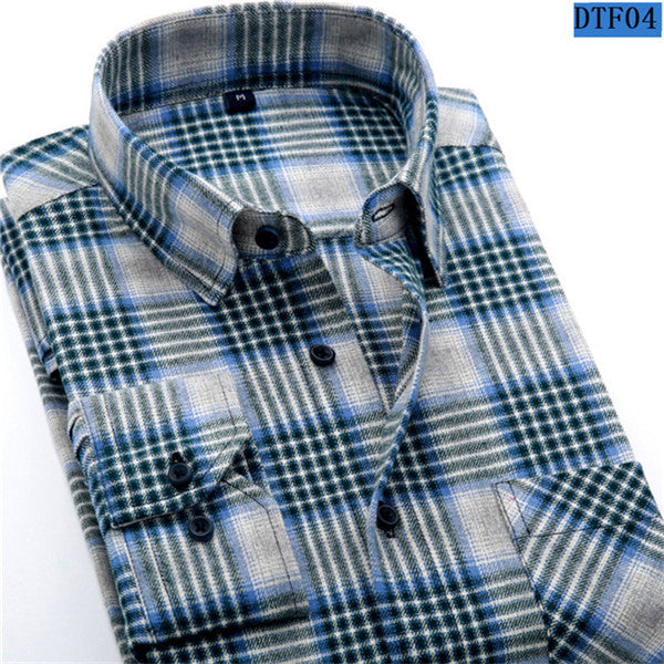 Men Flannel Plaid Long Sleeve Shirt