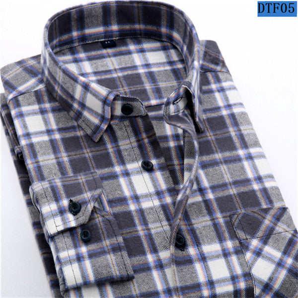 Men Flannel Plaid Long Sleeve Shirt