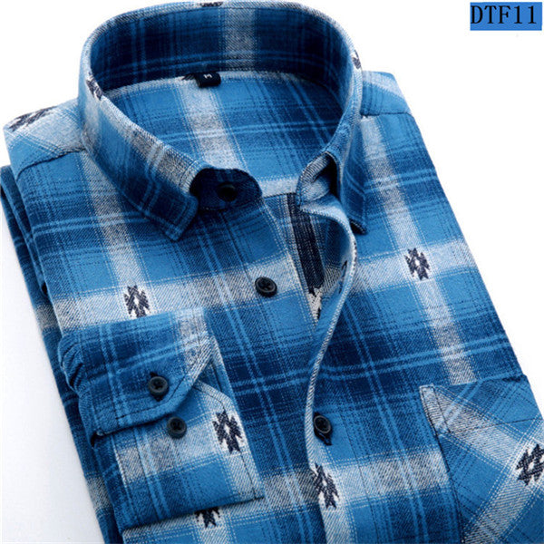 Men Flannel Plaid Long Sleeve Shirt
