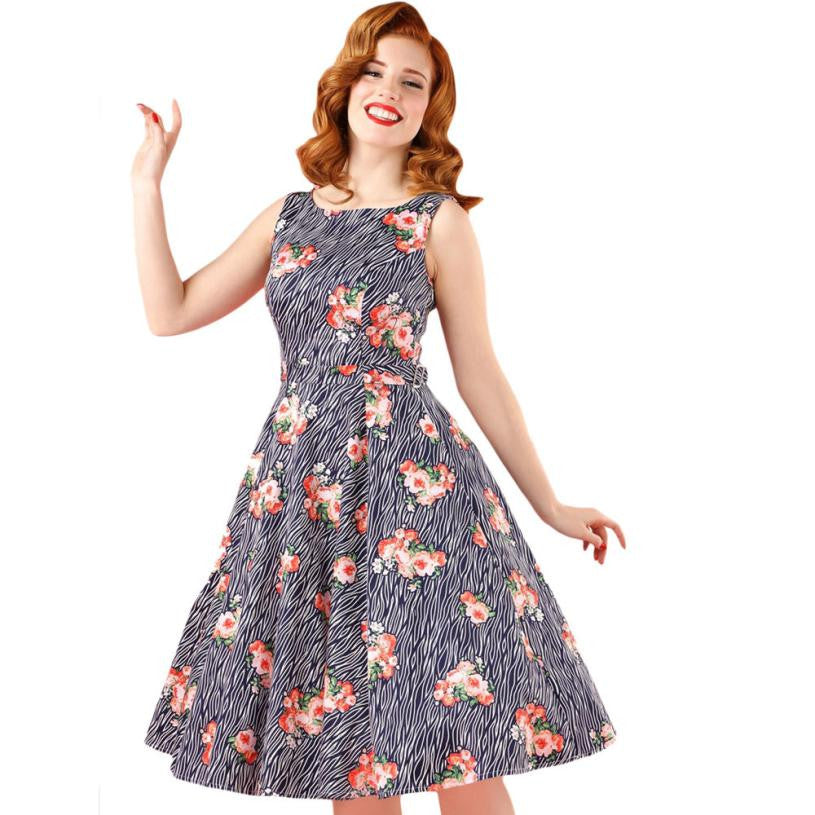 Elegant Vintage Printing Flowers Sleeveless Clothing