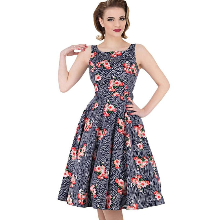Elegant Vintage Printing Flowers Sleeveless Clothing