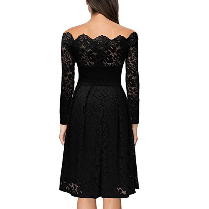 Floral White Lace Elegant Lady Long Sleeve Mini Dress