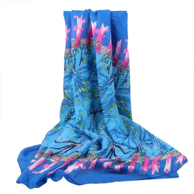 150x70cm Summer  Fashion Designer Brand Print Chiffon Scarf