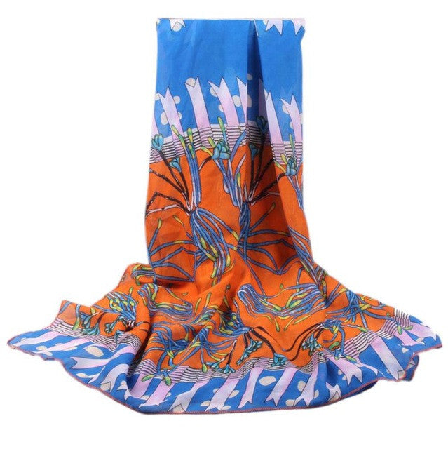 150x70cm Summer  Fashion Designer Brand Print Chiffon Scarf