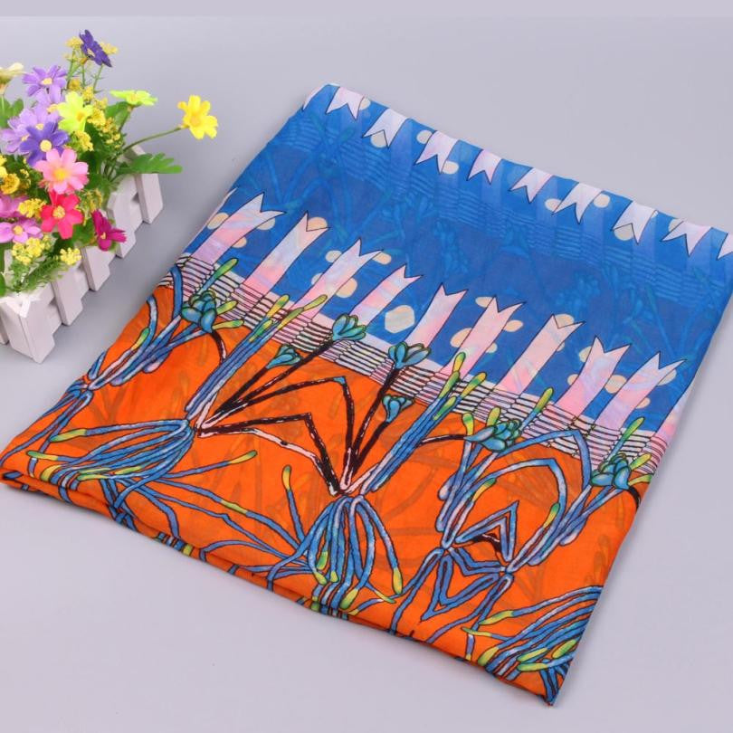 150x70cm Summer  Fashion Designer Brand Print Chiffon Scarf