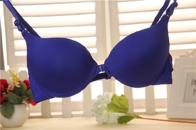 Front button push up bra