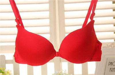 Front button push up bra
