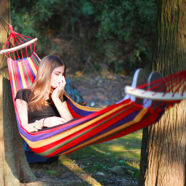 Portable Canvas Parachute Outdoor Single Hammock