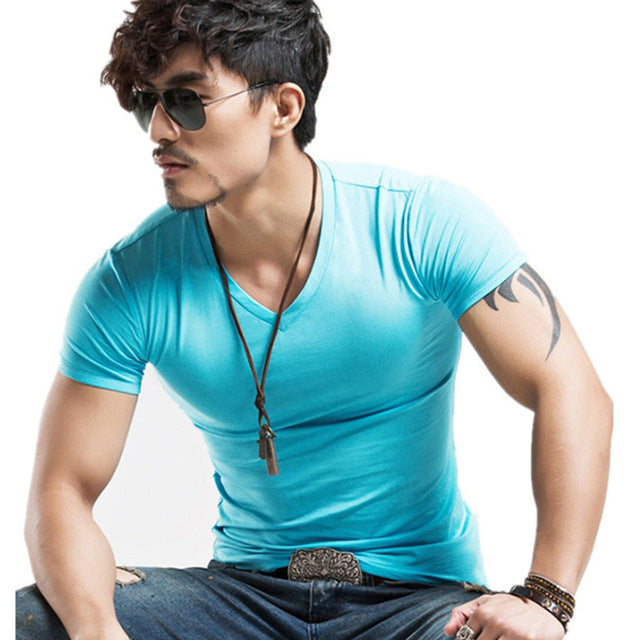 V neck Mens T-Shirt