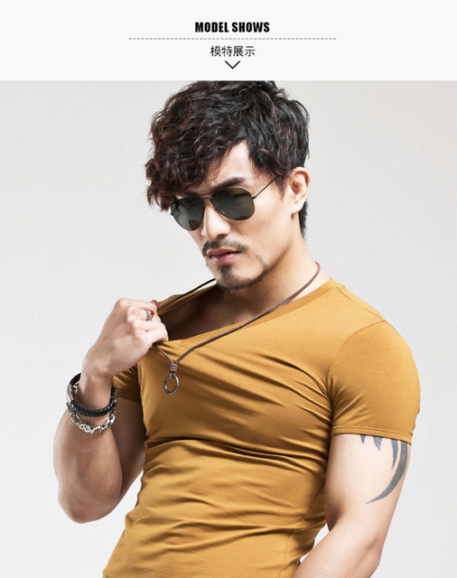 V neck Mens T-Shirt