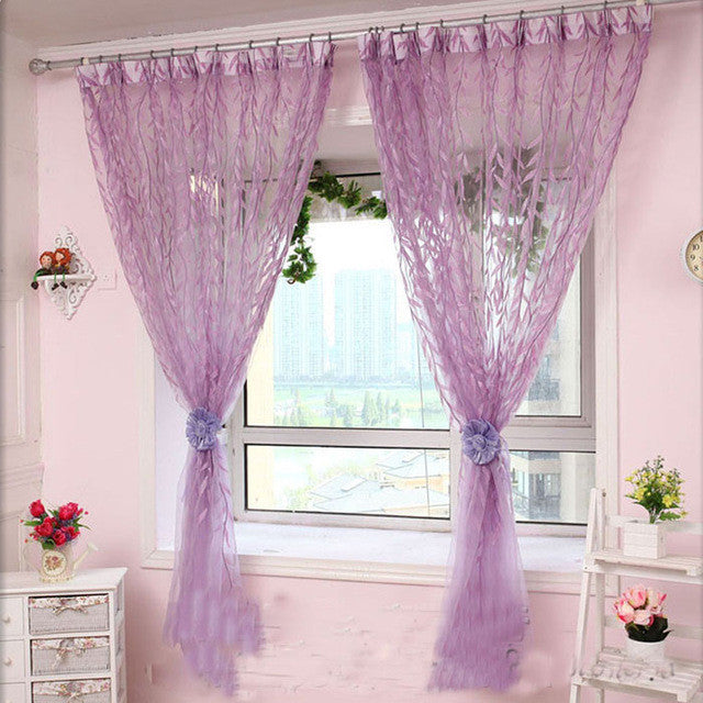 100X200cm Willow Tulle Door Window Curtain Drape Panel Sheer