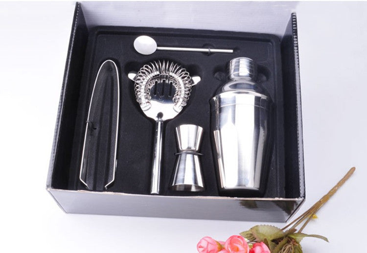 5pcs/Set 350ml Stainless Steel Cocktail Shaker Mixer