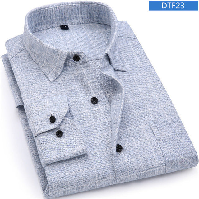 Men Flannel Plaid Long Sleeve Shirt