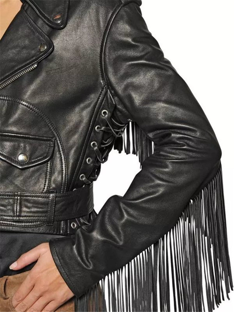 Women Autumn Motorcycle Faux Leather Jackets