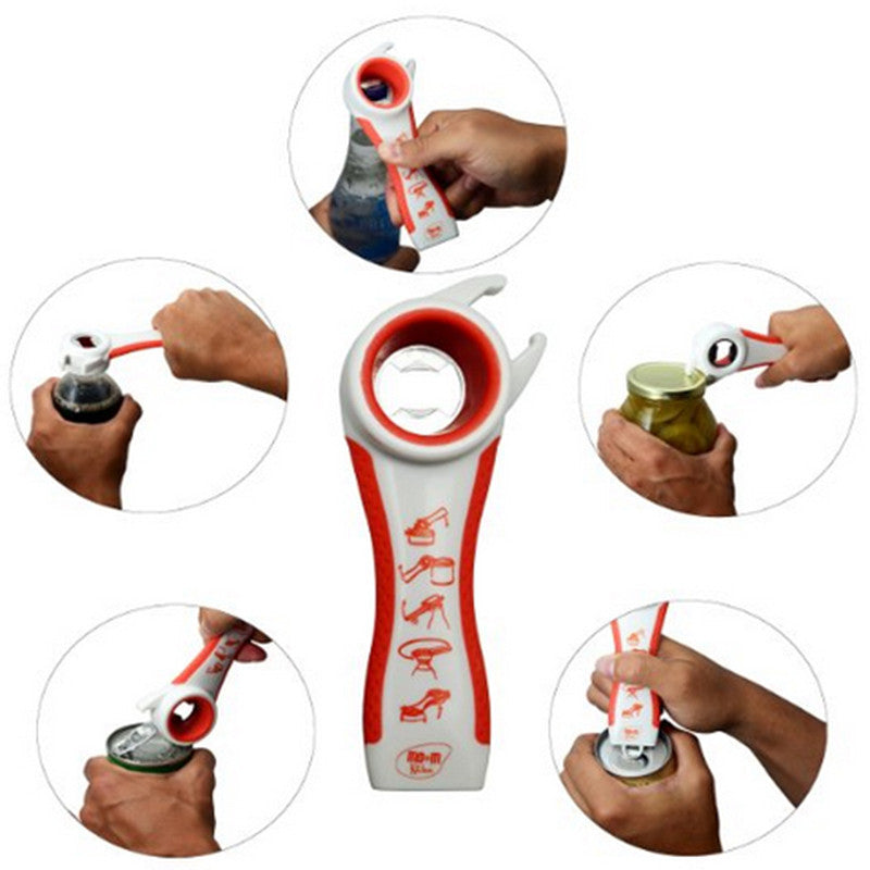 5 in 1 Multi-function Stainless Steel Plastic Can Bottle Opener