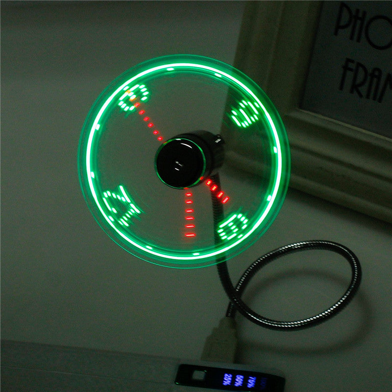 Adjustable USB Gadget Mini Flexible Time LED Fan Clock