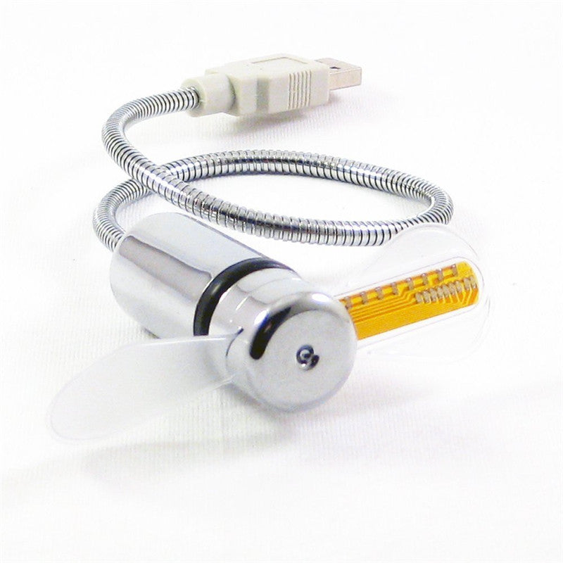 Adjustable USB Gadget Mini Flexible Time LED Fan Clock
