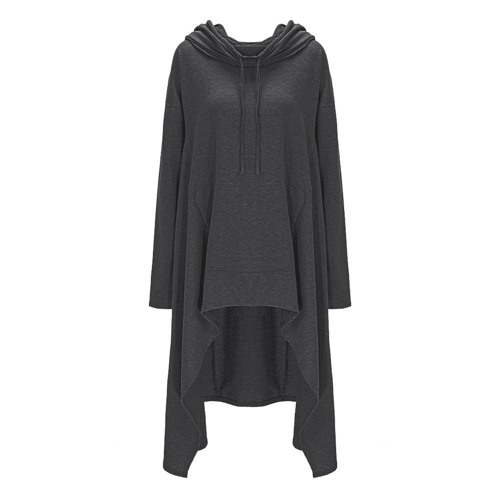 Casual Plus Size Loose Long Hoodies Dress
