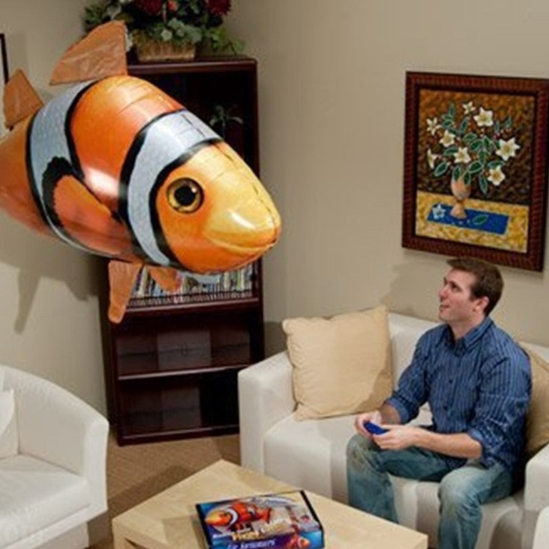 Air Flying Toy Fish Shaped Aluminum Balloon Configuration Remote Control