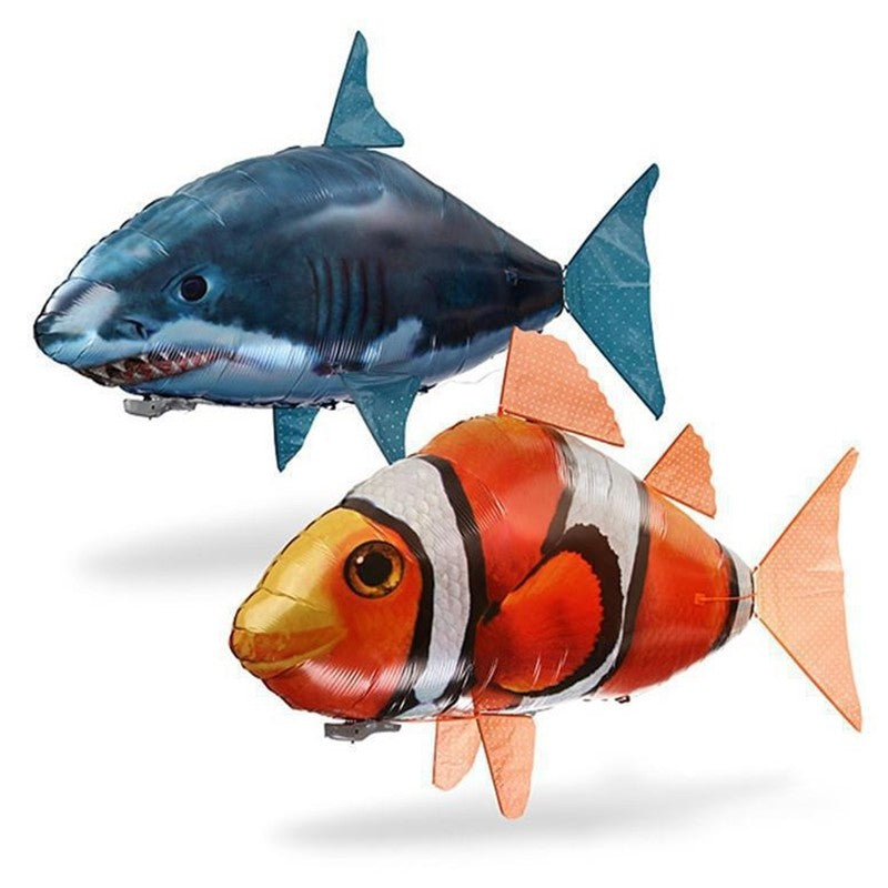 Air Flying Toy Fish Shaped Aluminum Balloon Configuration Remote Control