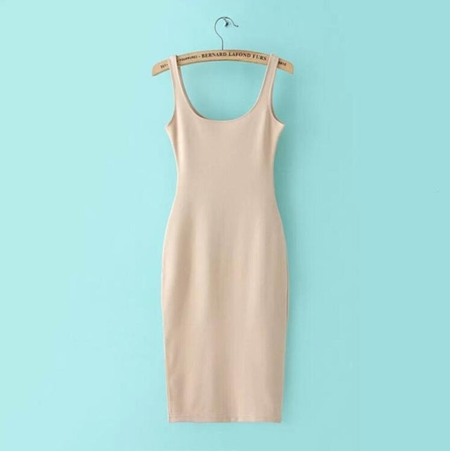 Basic stretchy slim tank tops