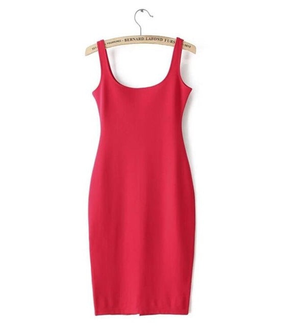 Basic stretchy slim tank tops